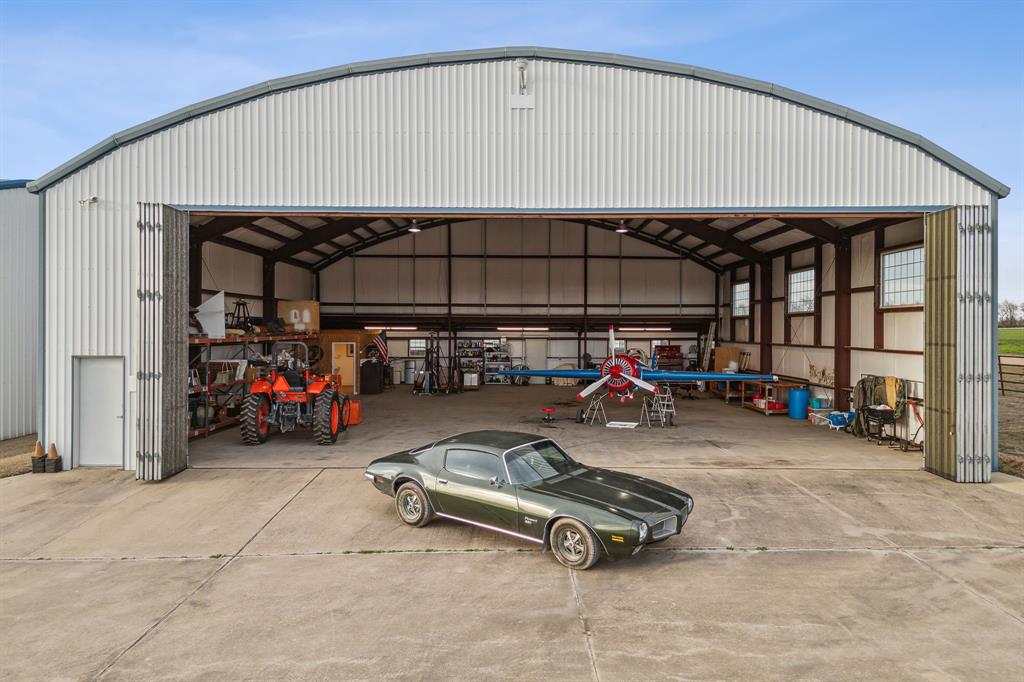 a car is parked in a garage