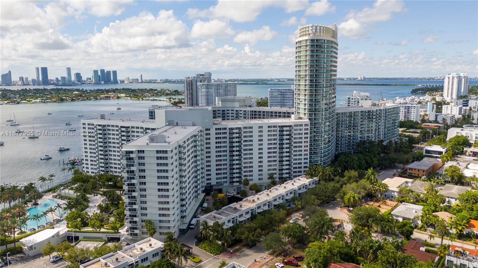 a view of a city with tall buildings