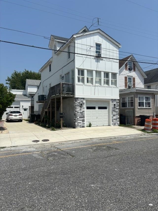 a front view of a building with a street