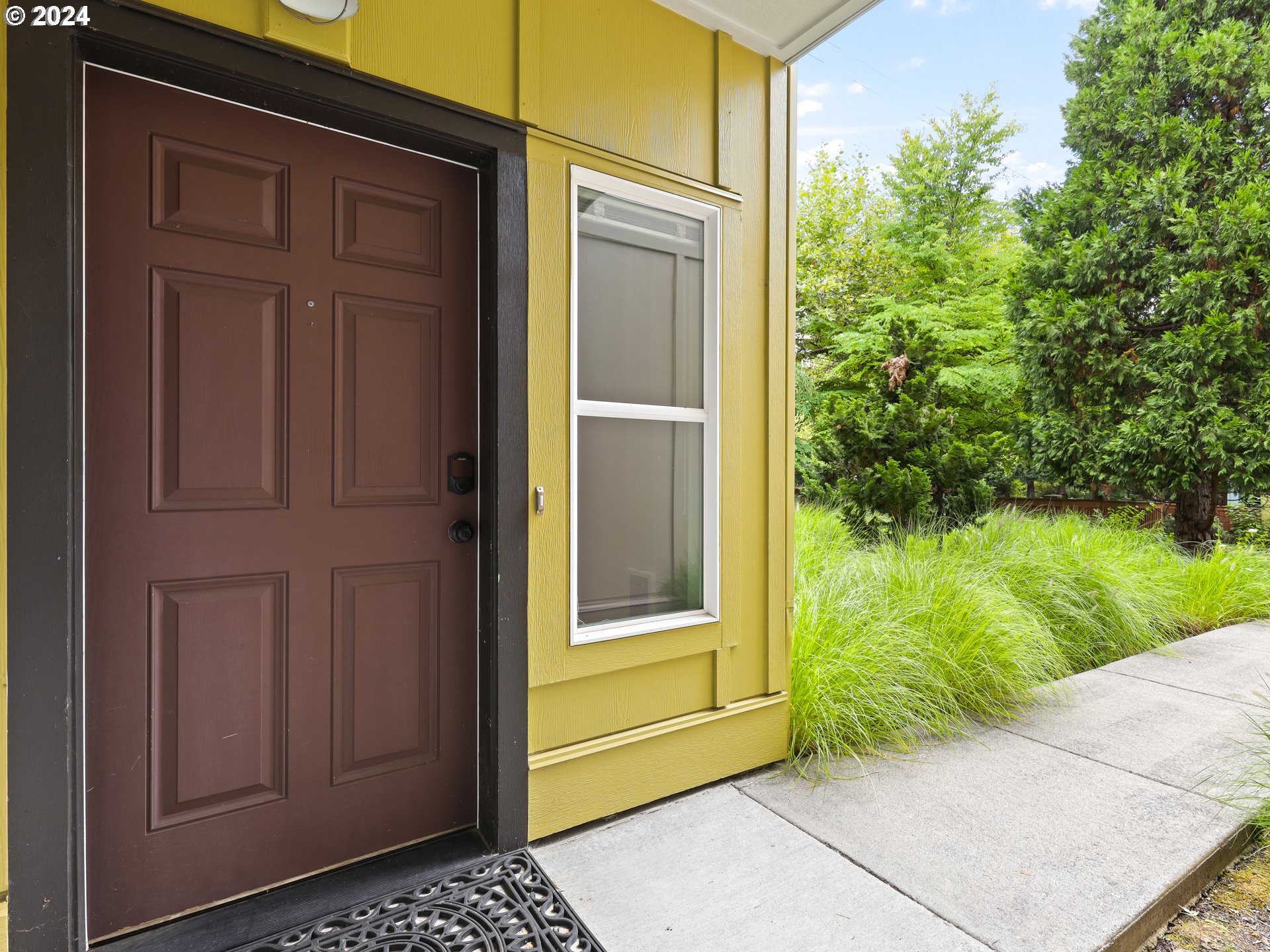 a view of a door of the house