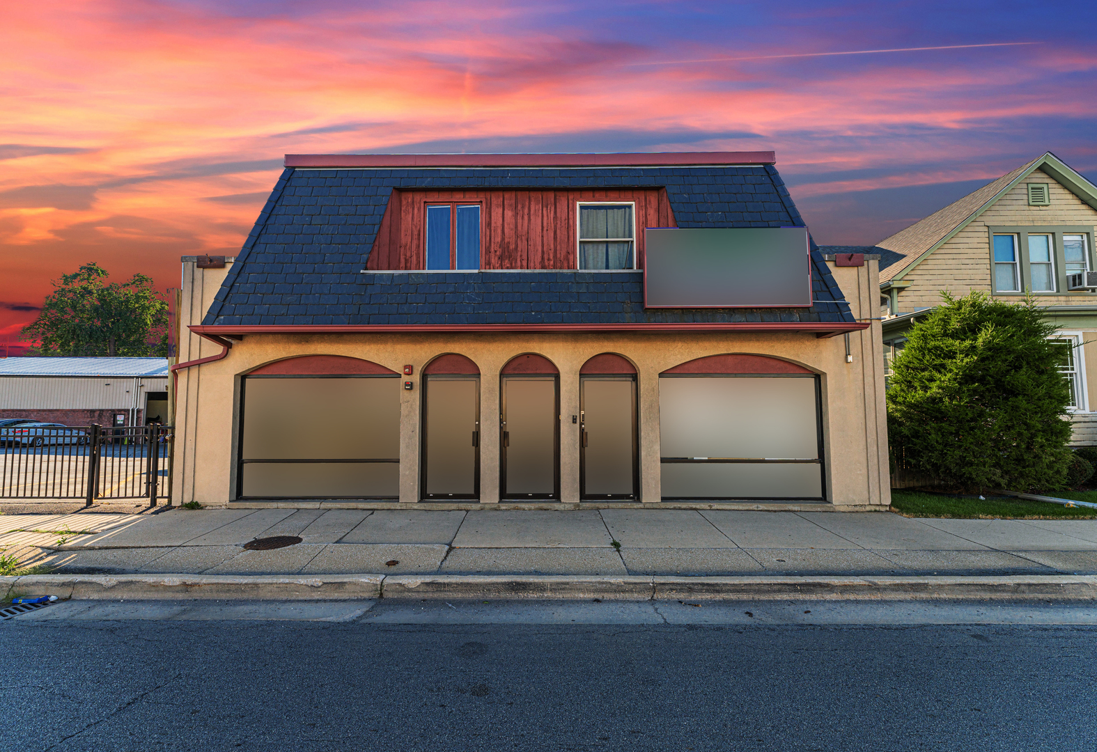 a front view of a house