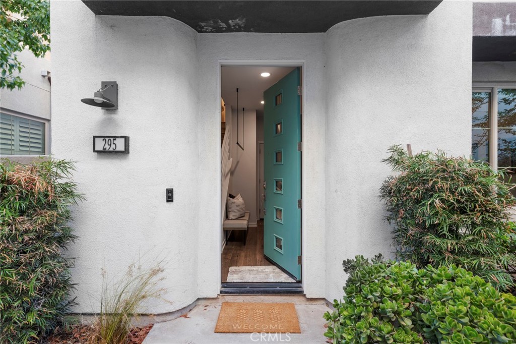 view of bathroom with shower and yard