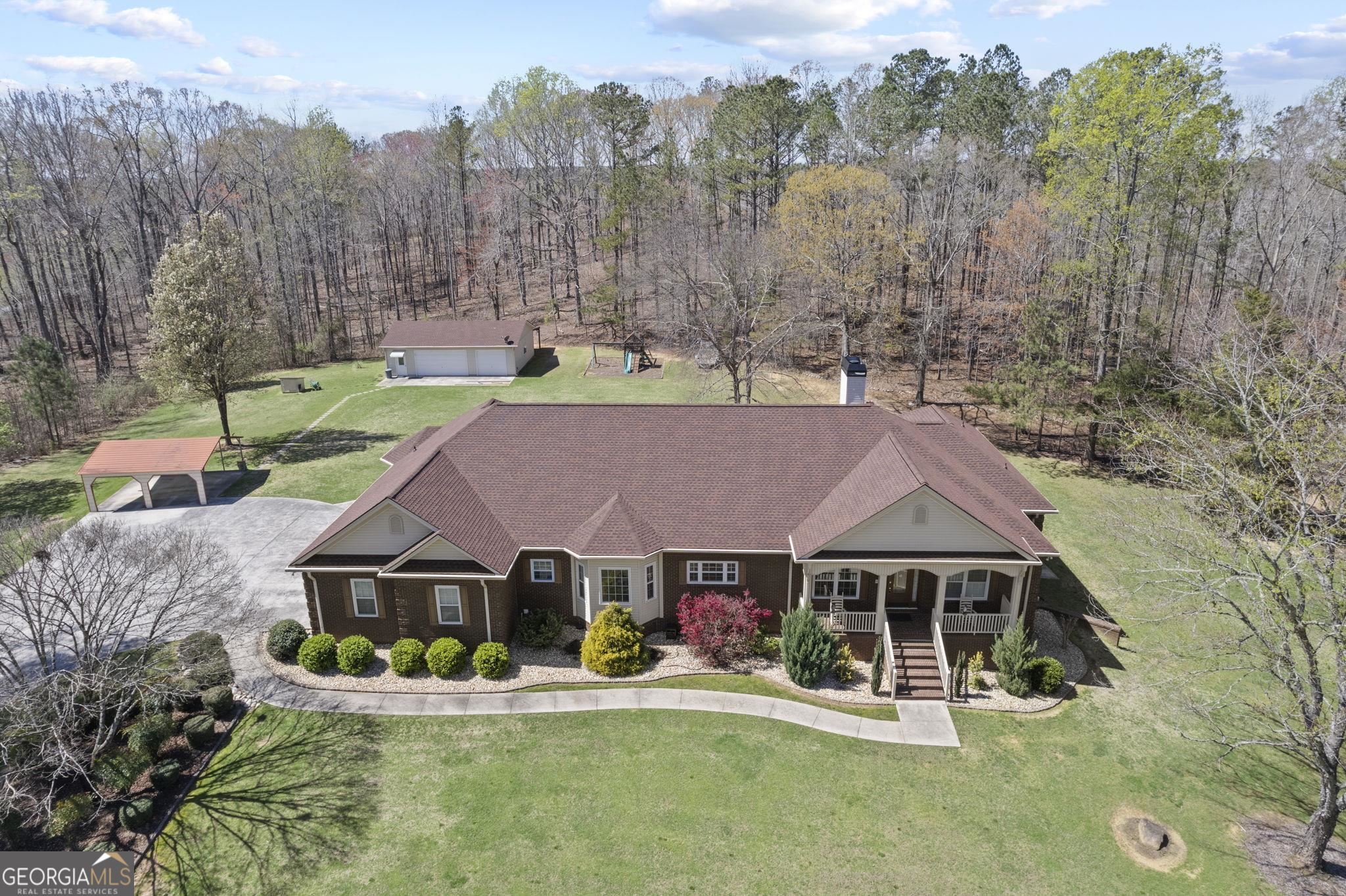 a aerial view of a house