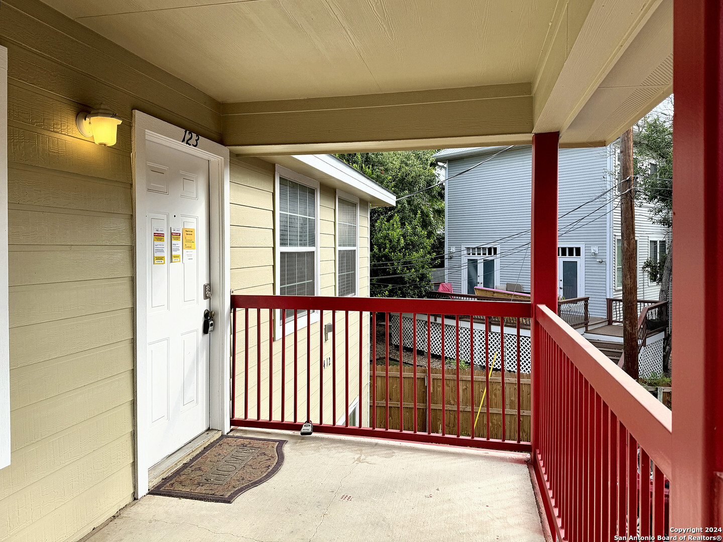 a view of a balcony