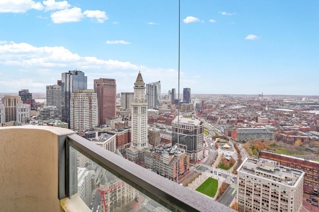 a view of a city from a terrace