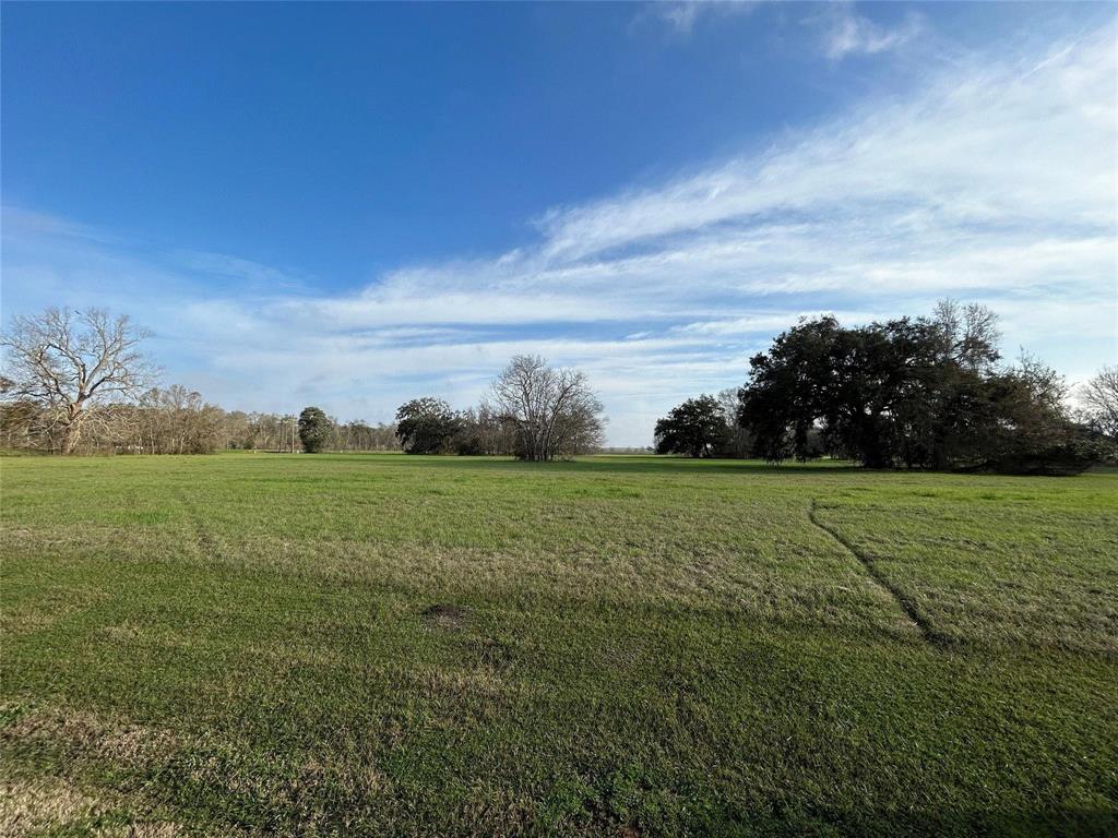 a view of a field with clear sky