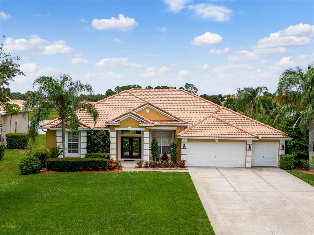 front view of a house with a yard