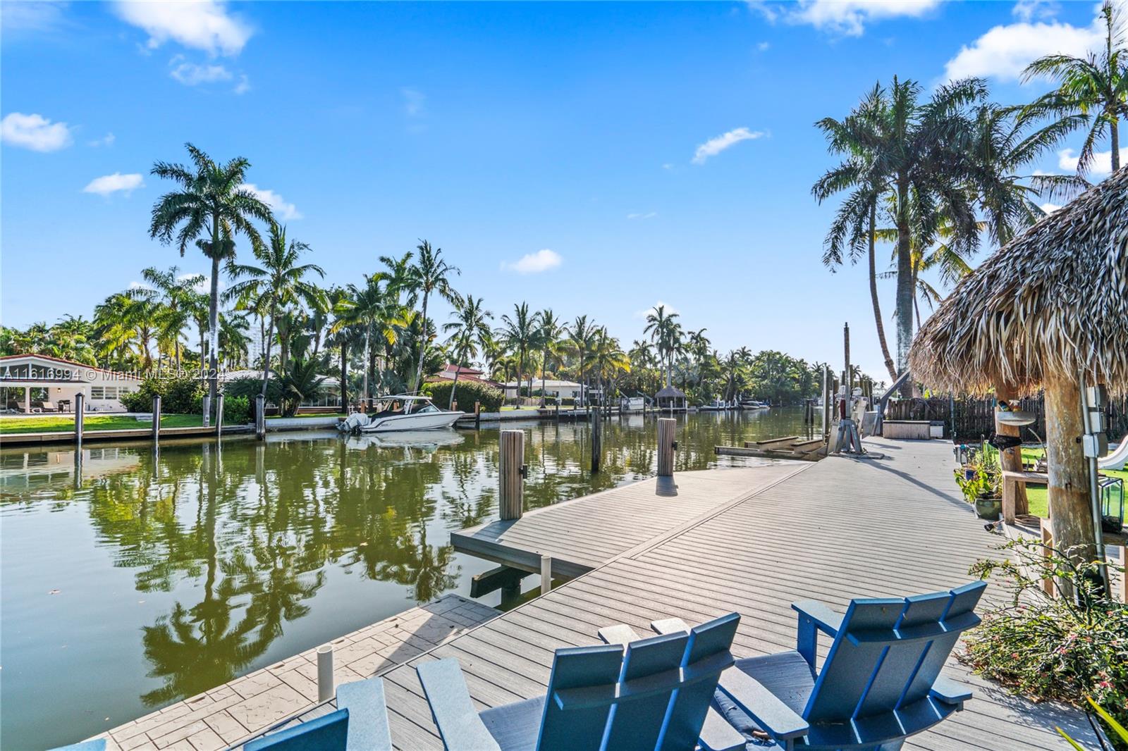 a lake view with a sitting space