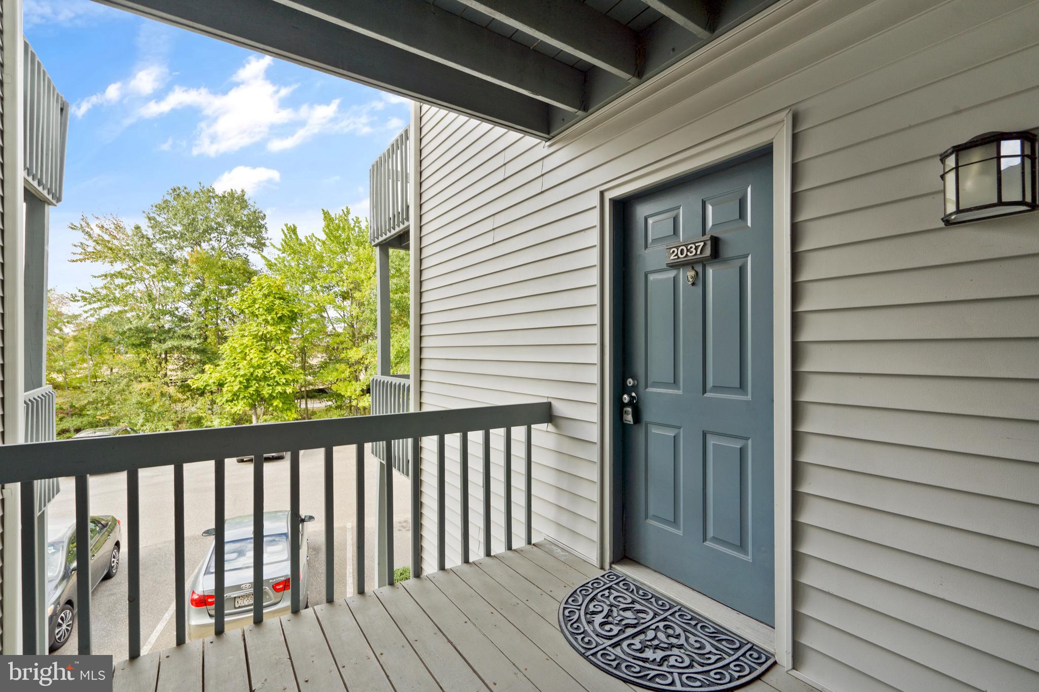 a view of wooden balcony