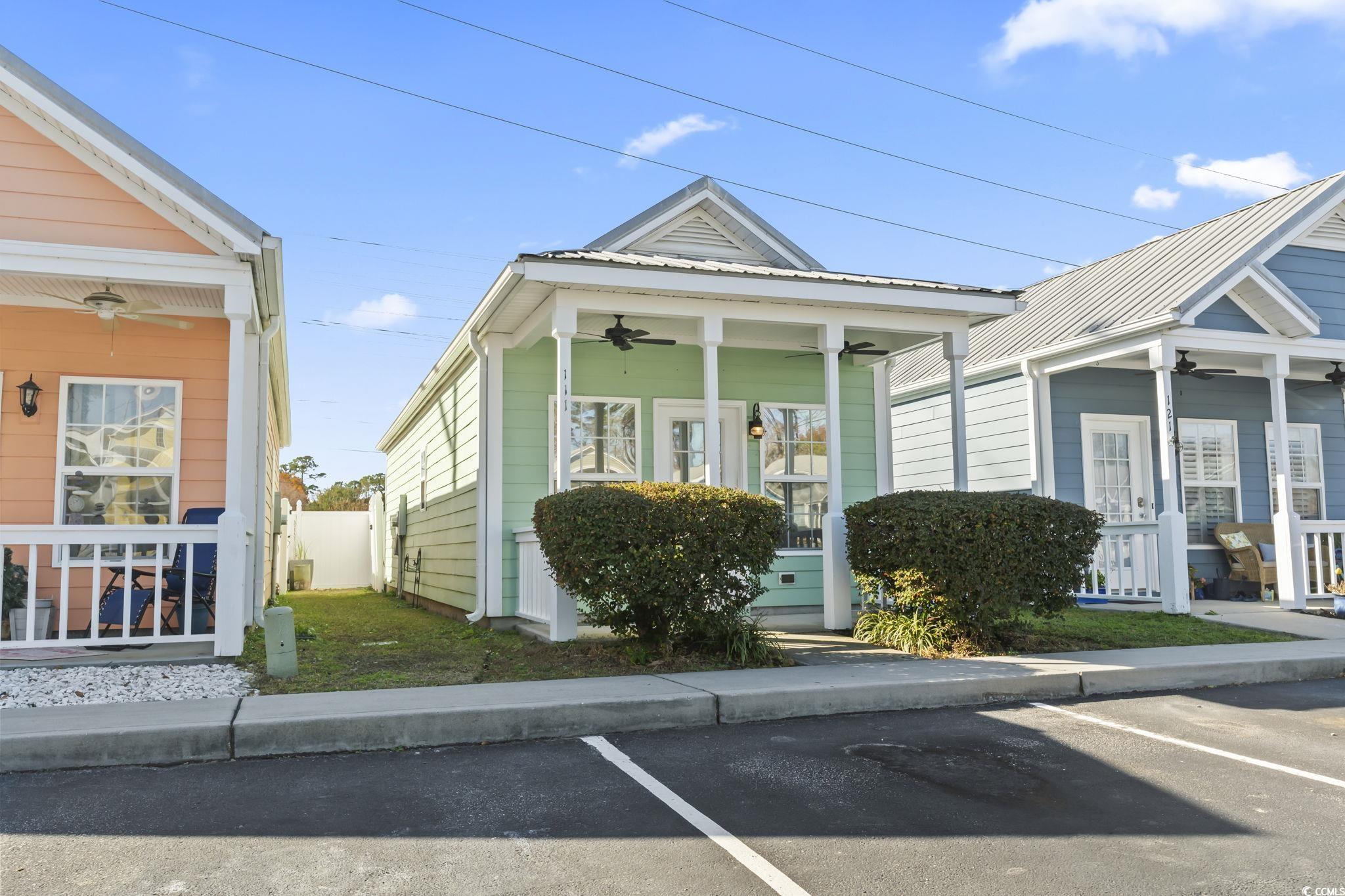 View of front of home featuring covered porch