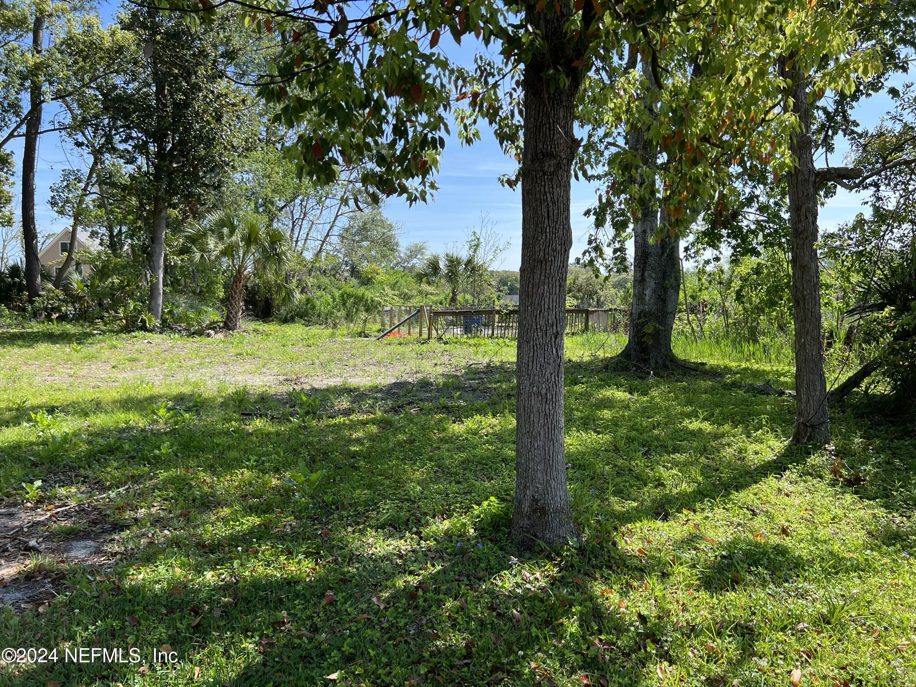 a big yard with lots of green space and trees