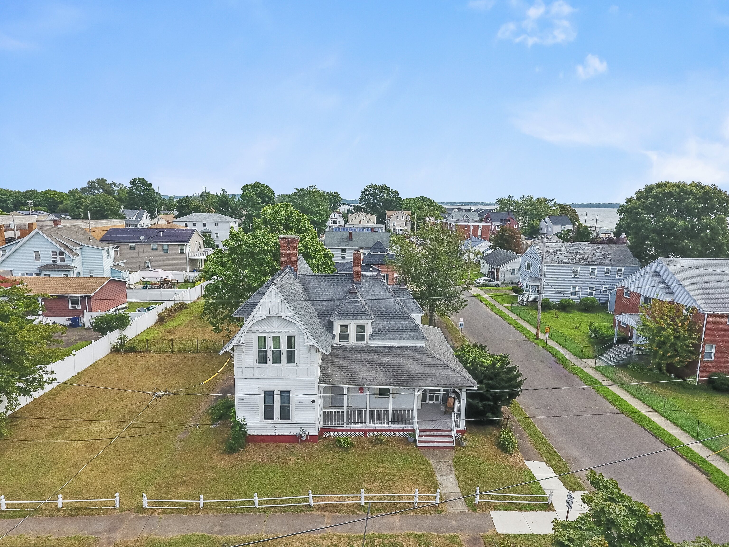 an aerial view of a house