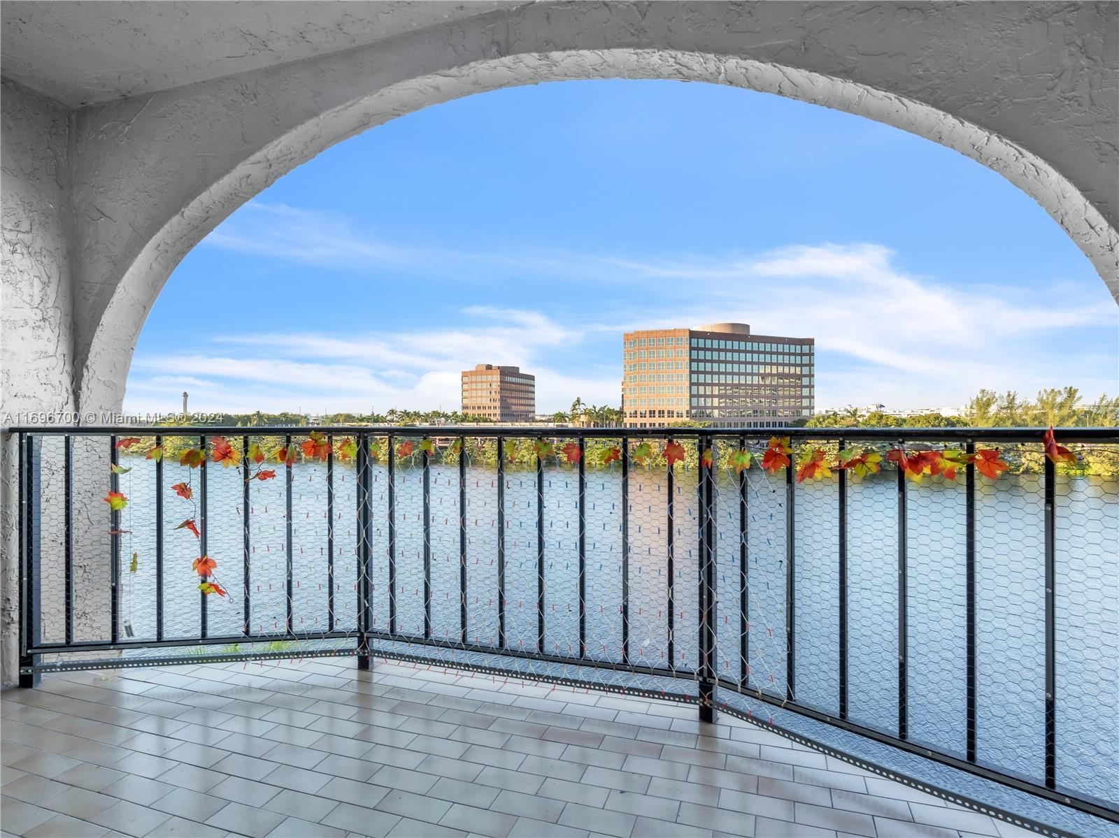 a view of balcony with city view