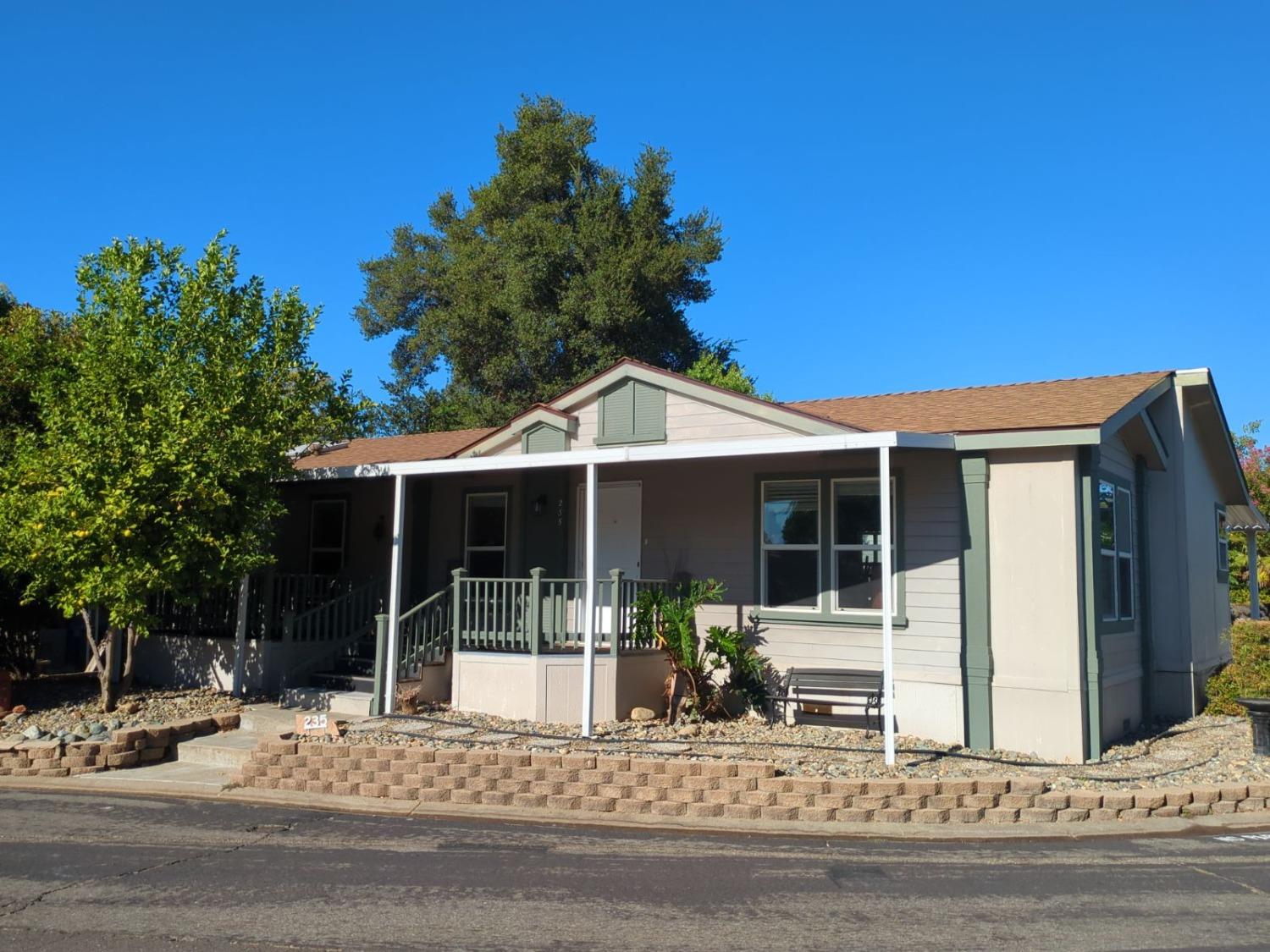 a front view of a house with porch