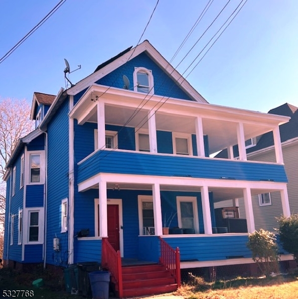 a front view of residential houses