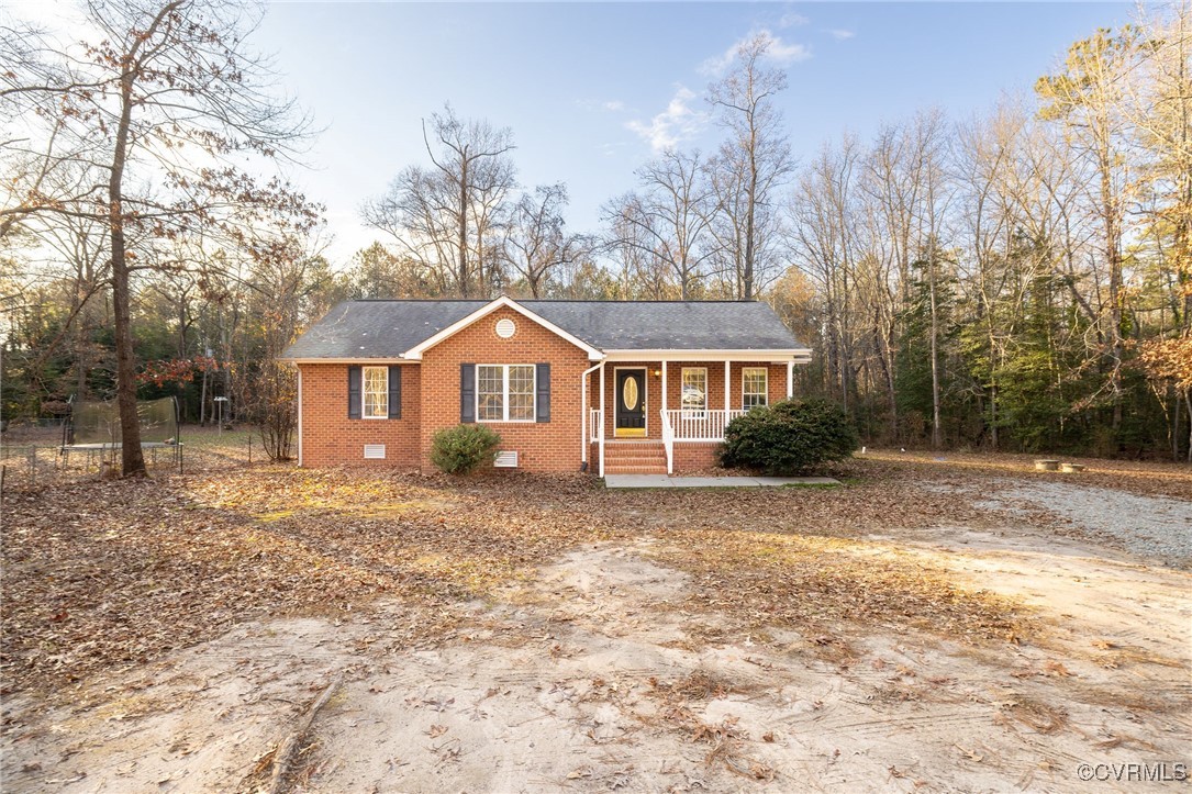 View of front of property with covered porch