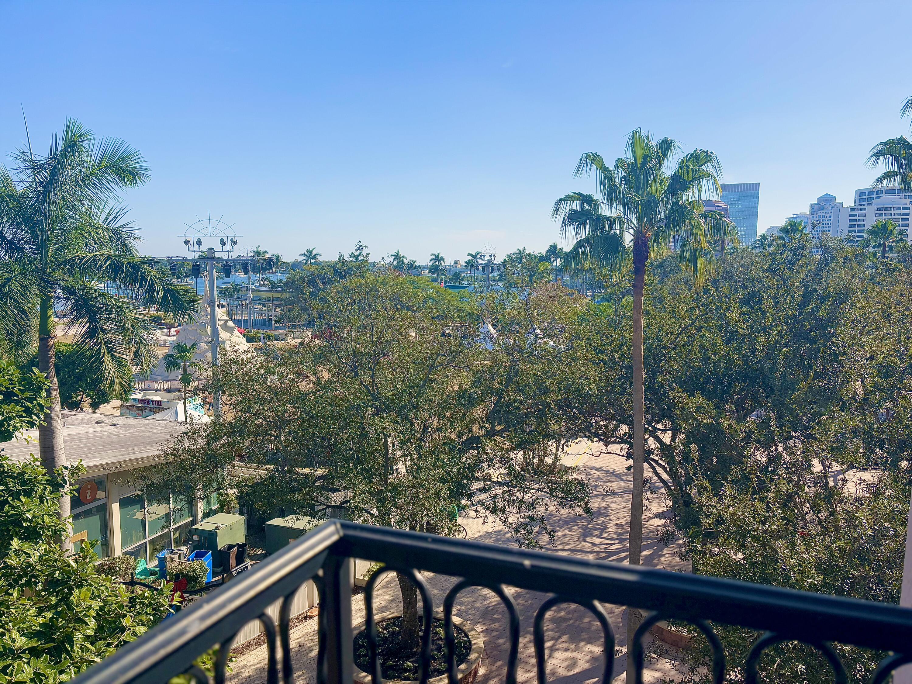 a view of a city from a balcony