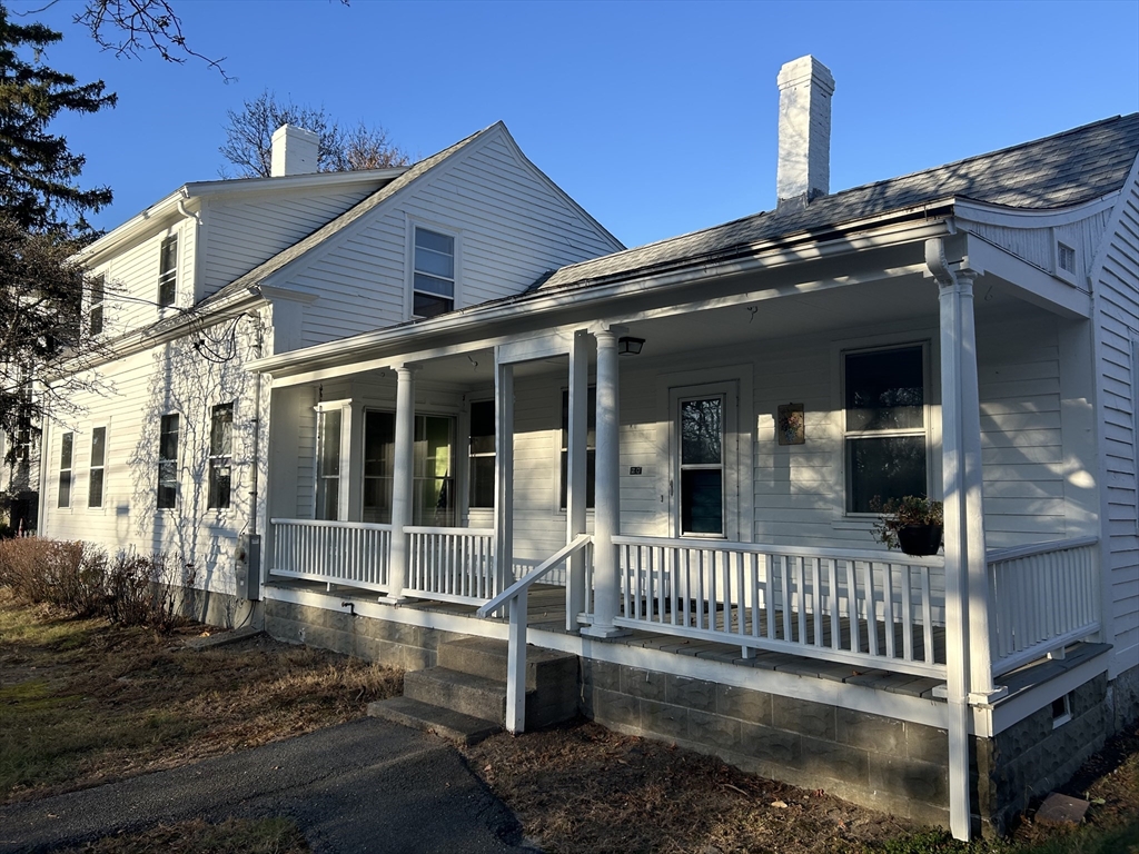 a view of a house with a porch