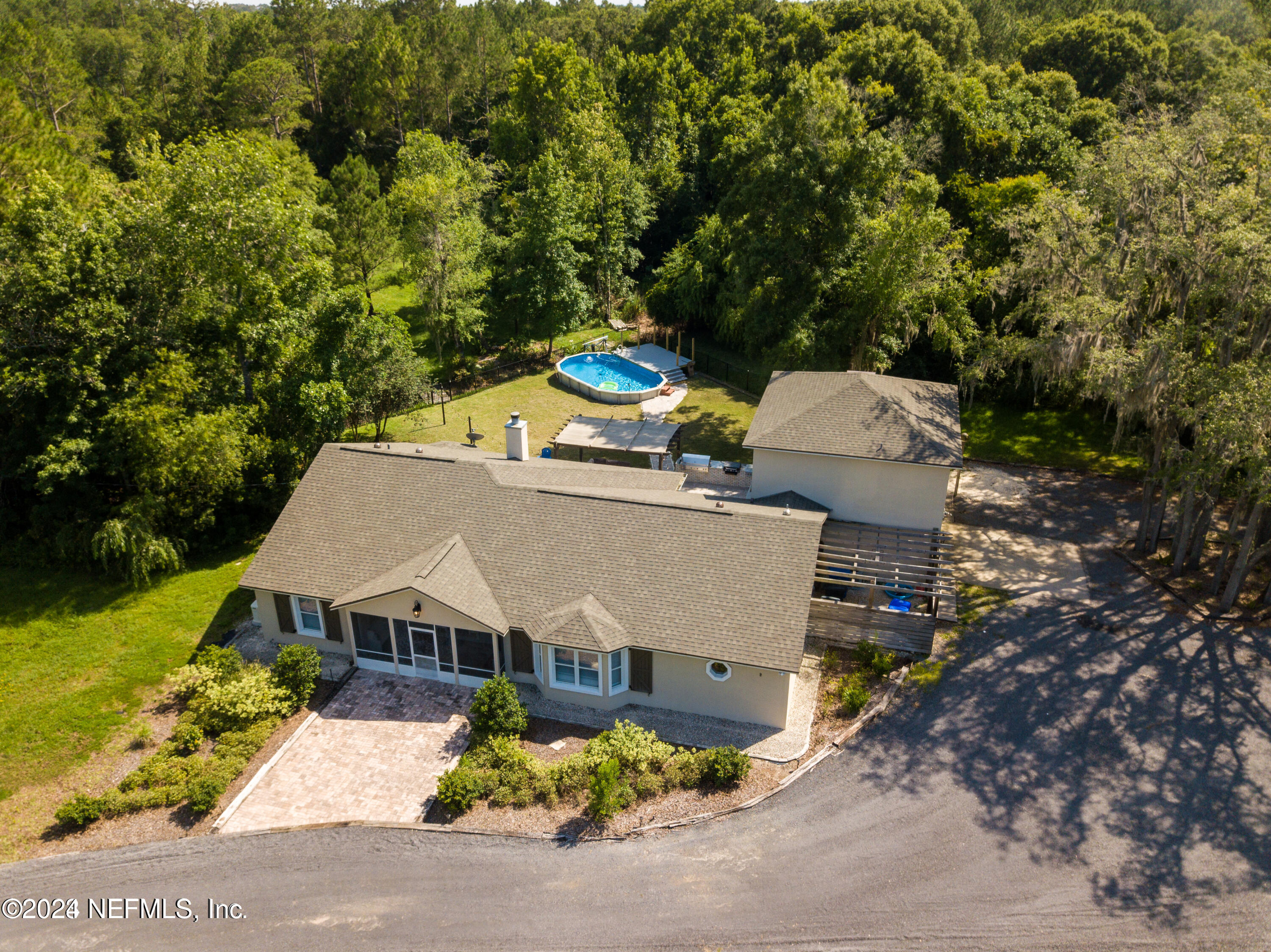 an aerial view of a house