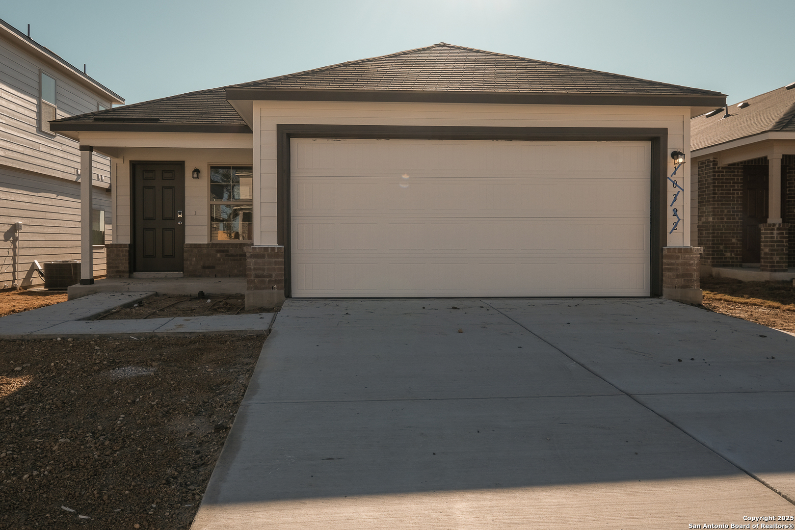 a front view of a house