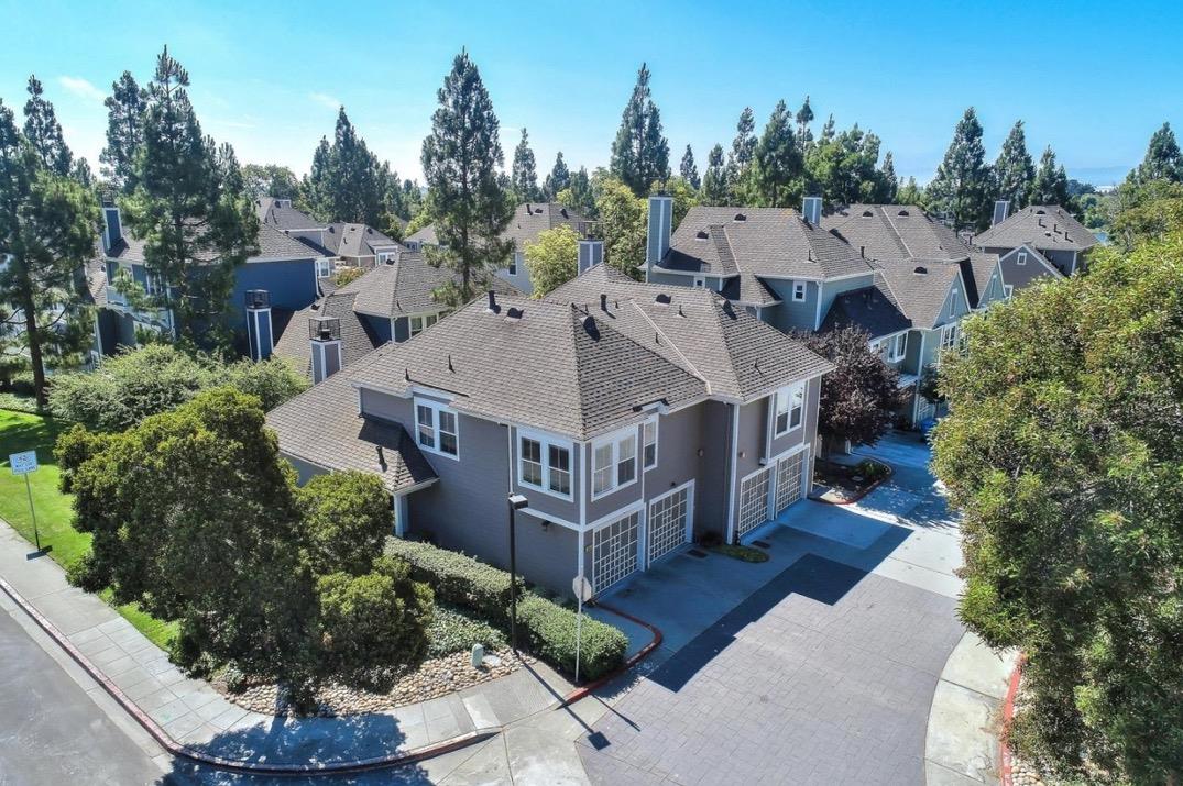 an aerial view of a house