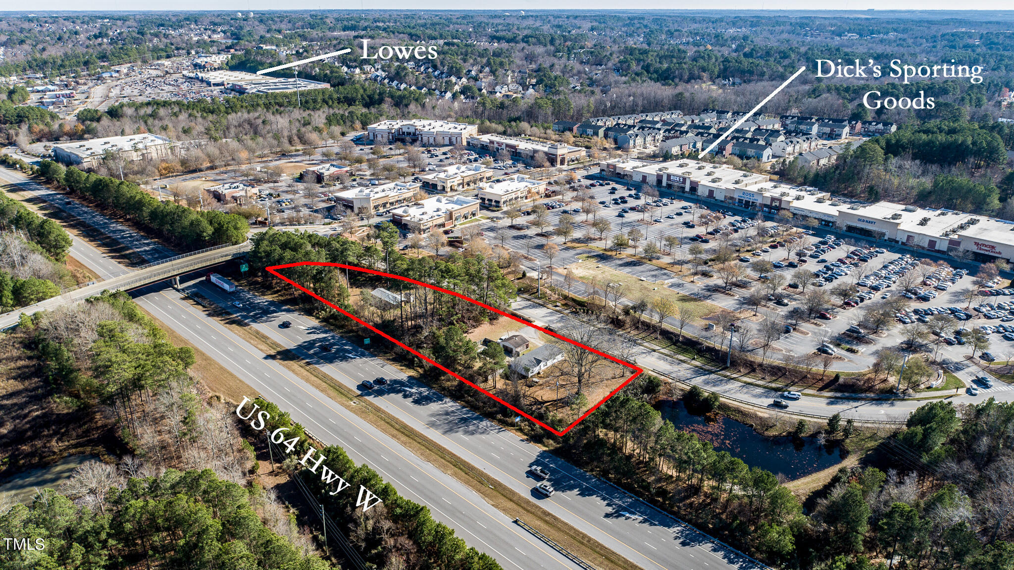 an aerial view of multiple house