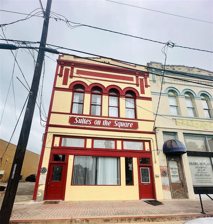 a front view of a building