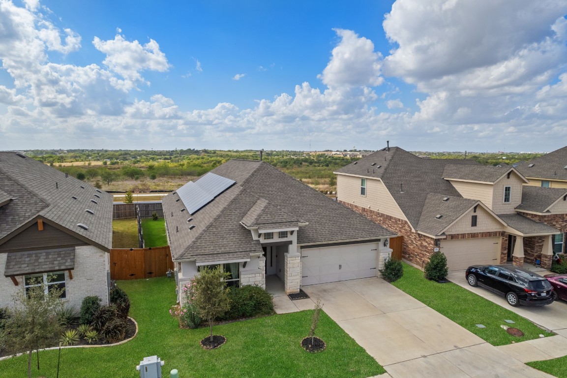 an aerial view of a house