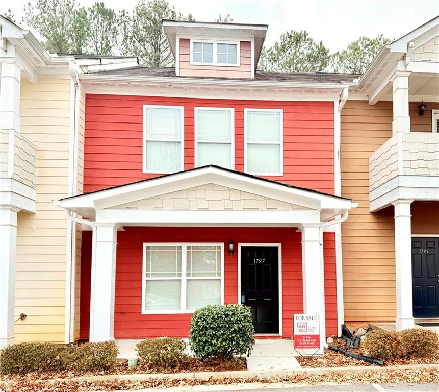 a front view of a house