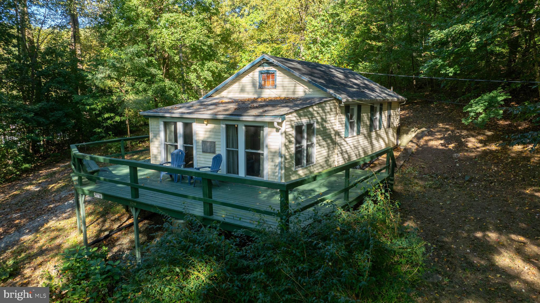 a front view of a house with yard and green space