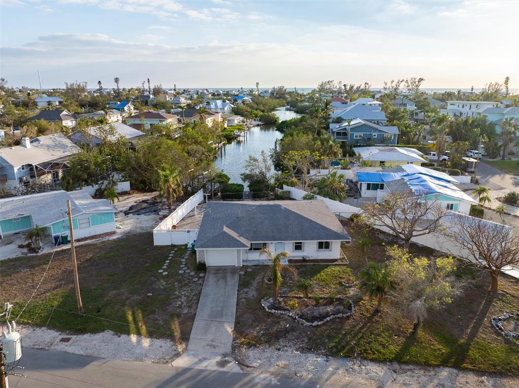 an aerial view of a house