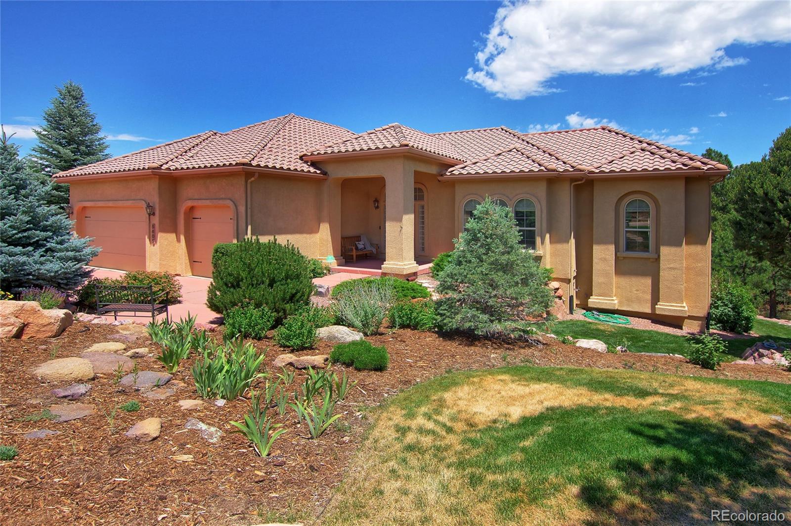 front view of a house with a yard