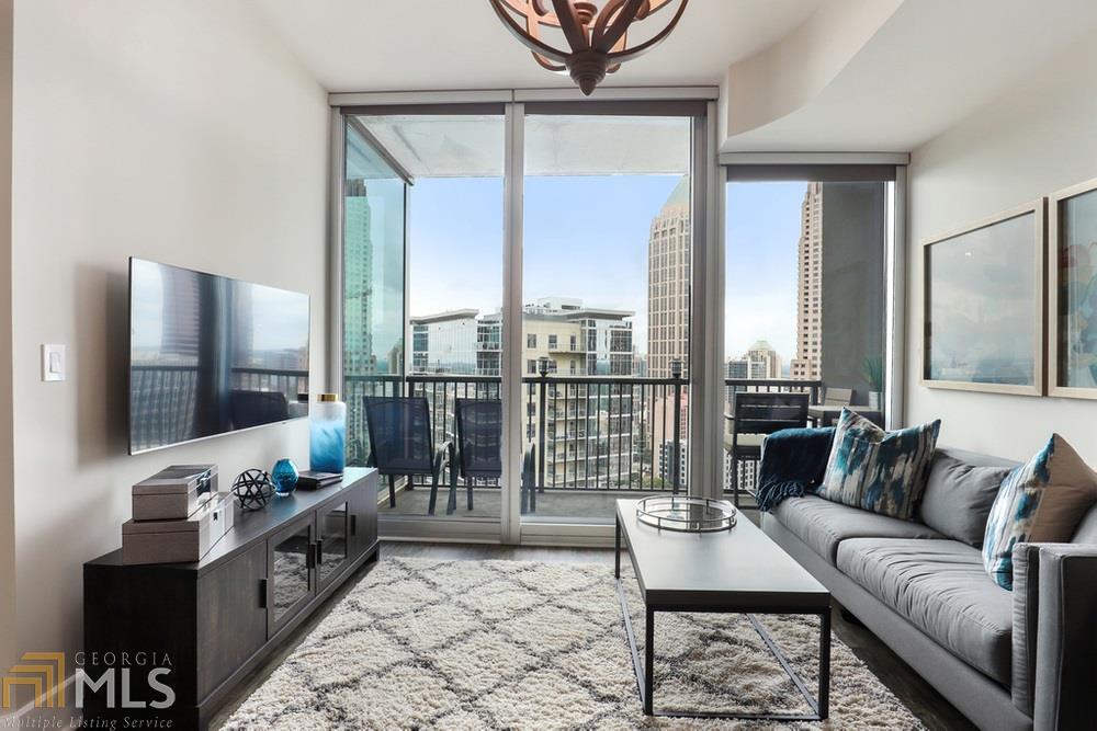 Kitchen Island, Open To Living Area and City Views