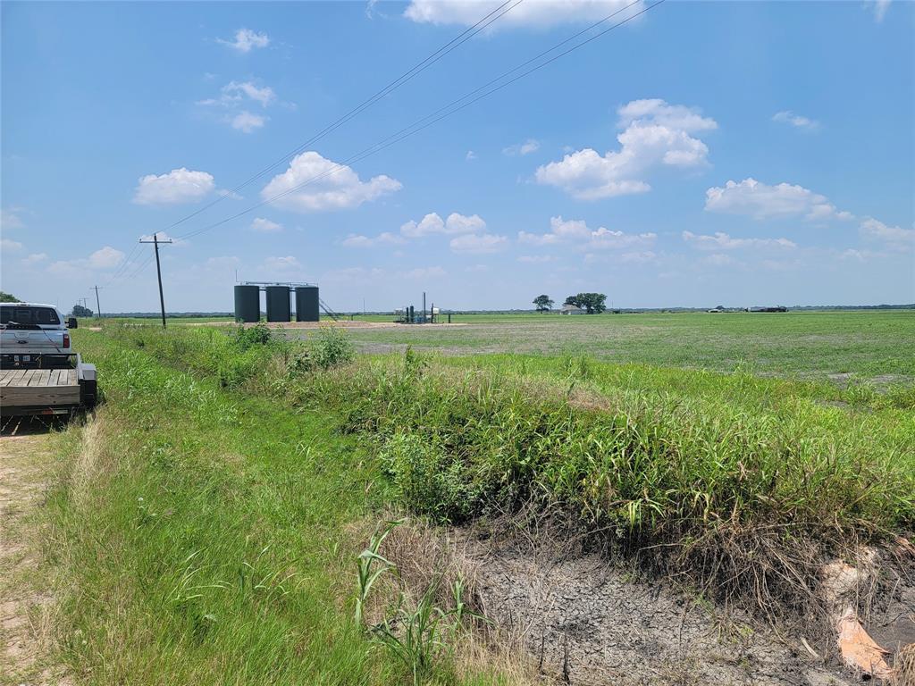 a view of a big yard with a house in the background