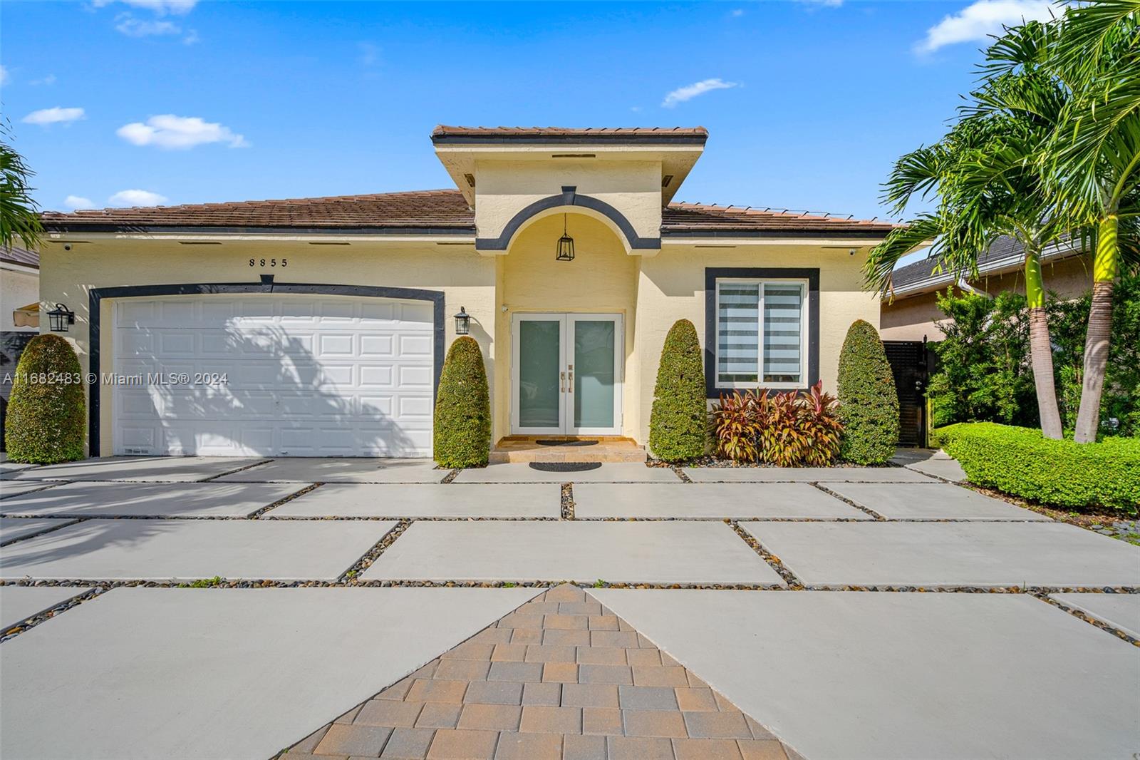 a front view of a house