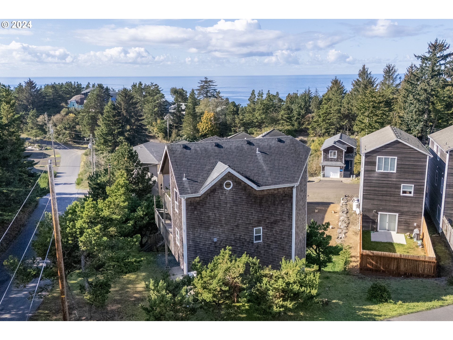 an aerial view of a house