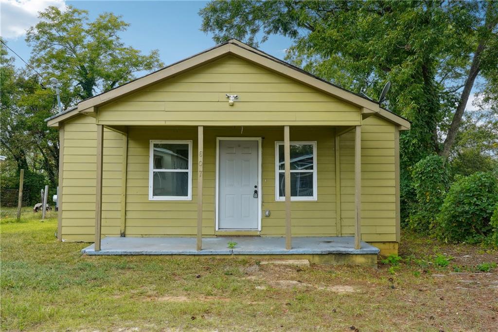 a front view of a house