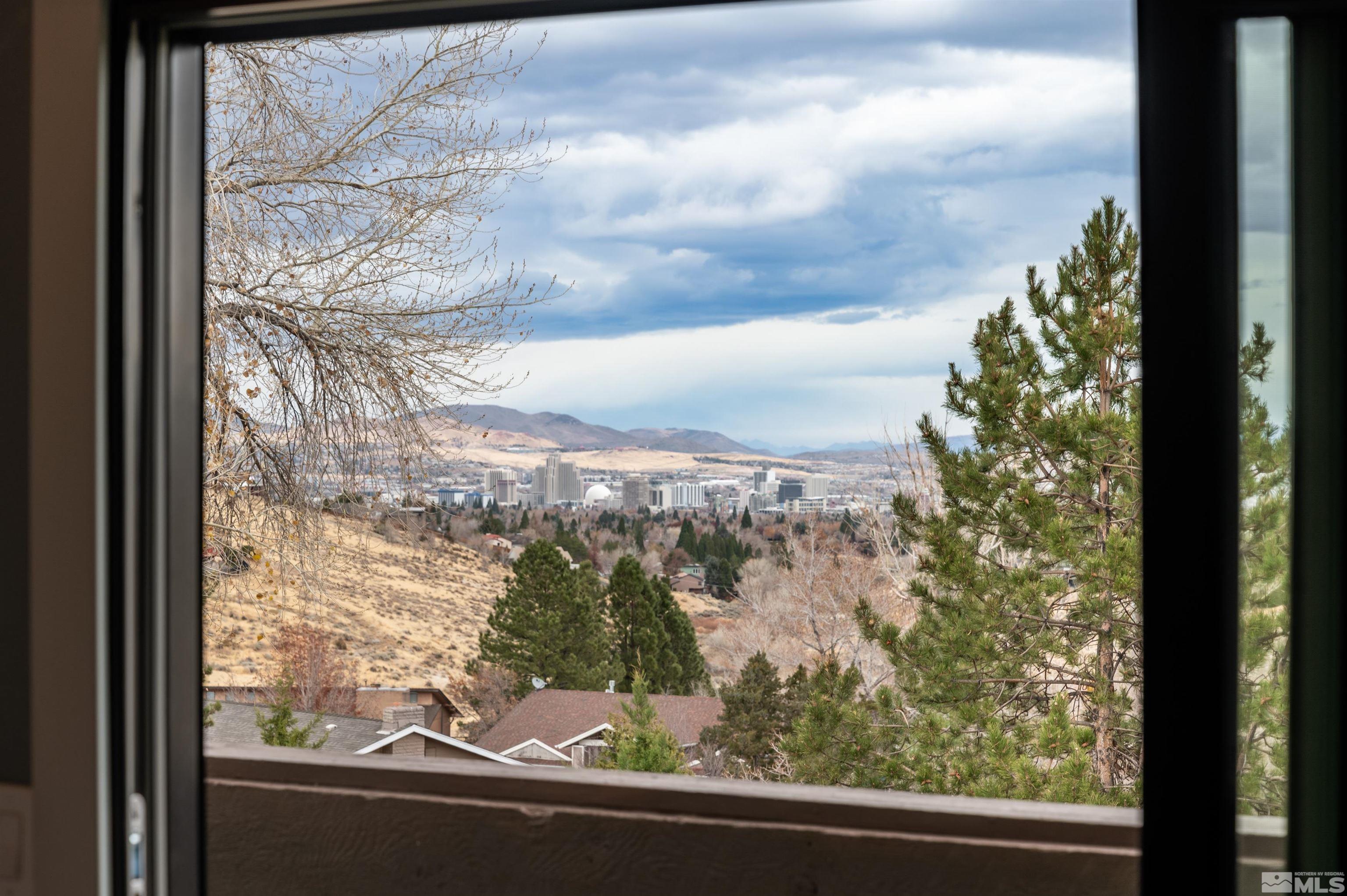 a view of sky from a window