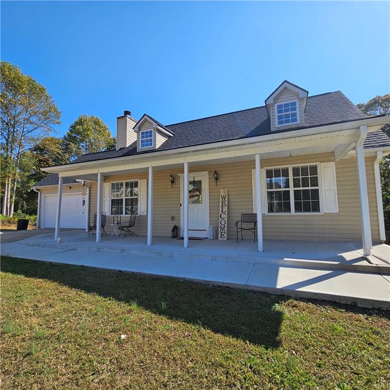 a view of a house with a patio