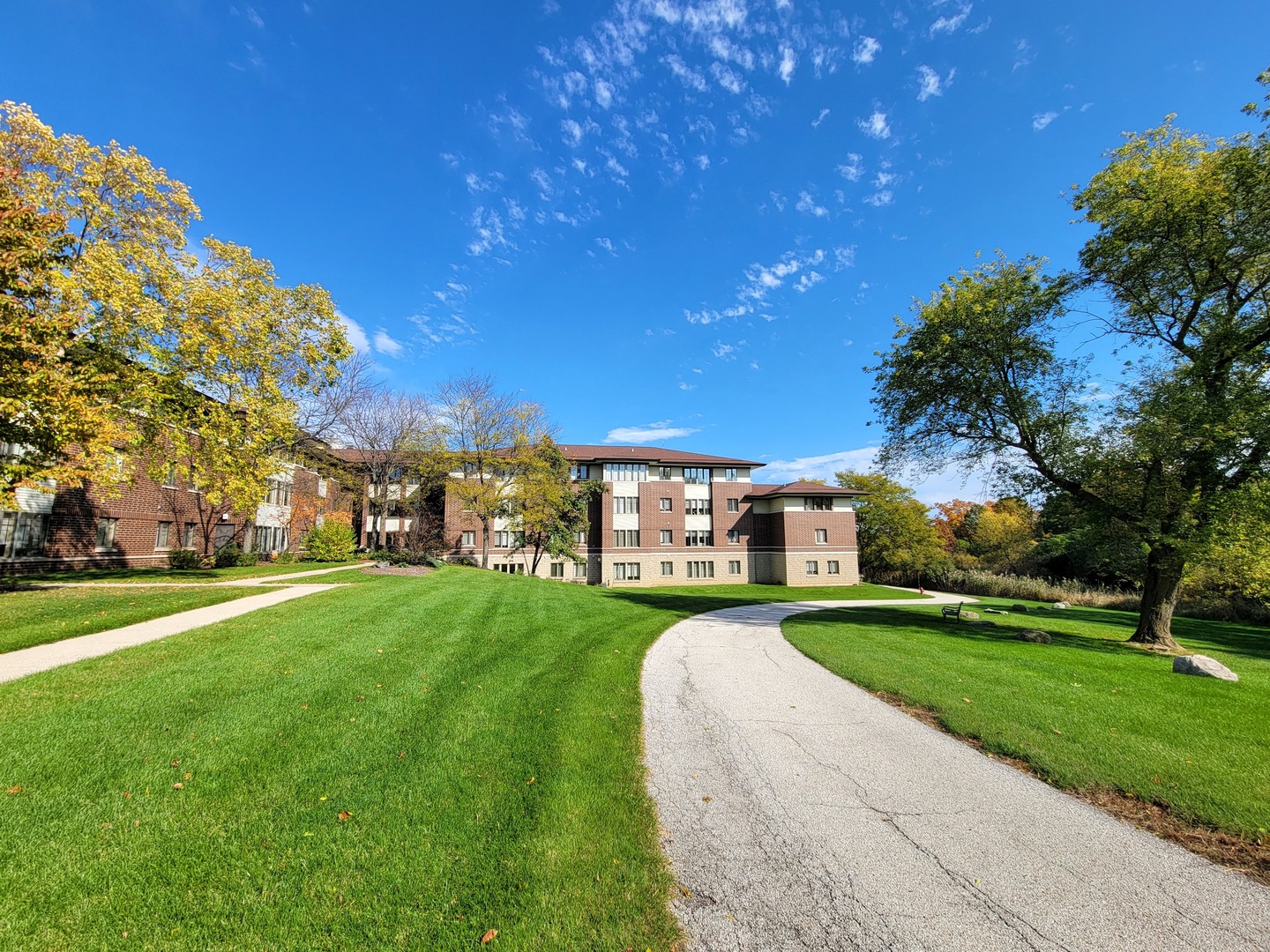 a view of a big yard with a house