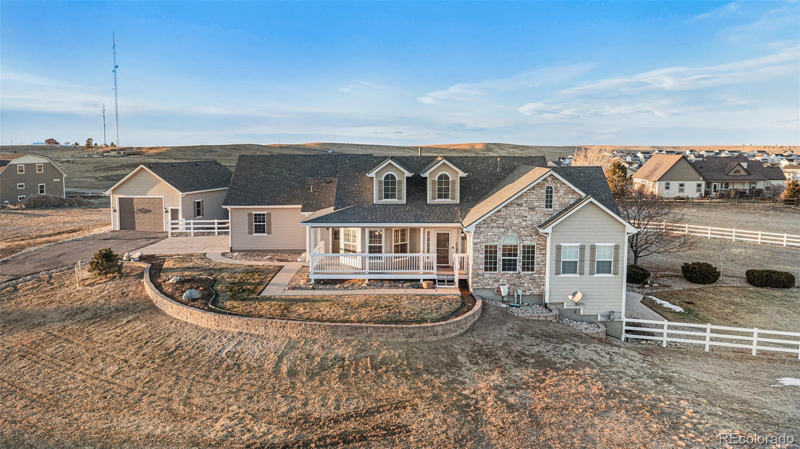 a front view of a house with entertaining space