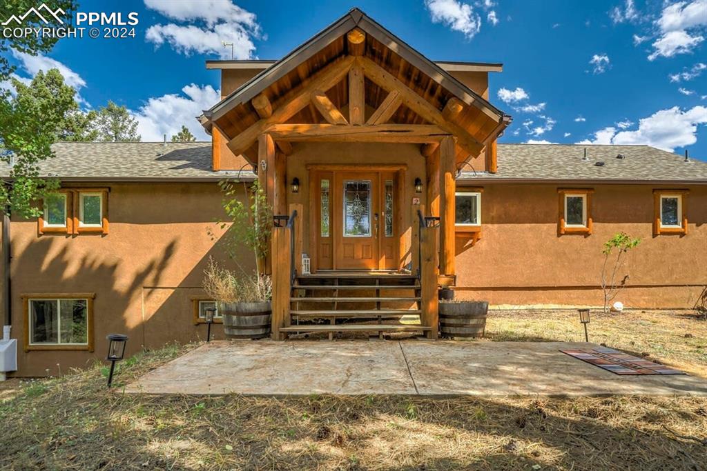 a front view of a house