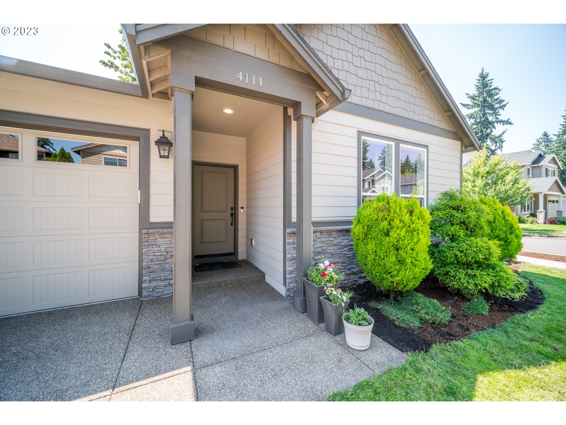 a view of a entryway door front of house