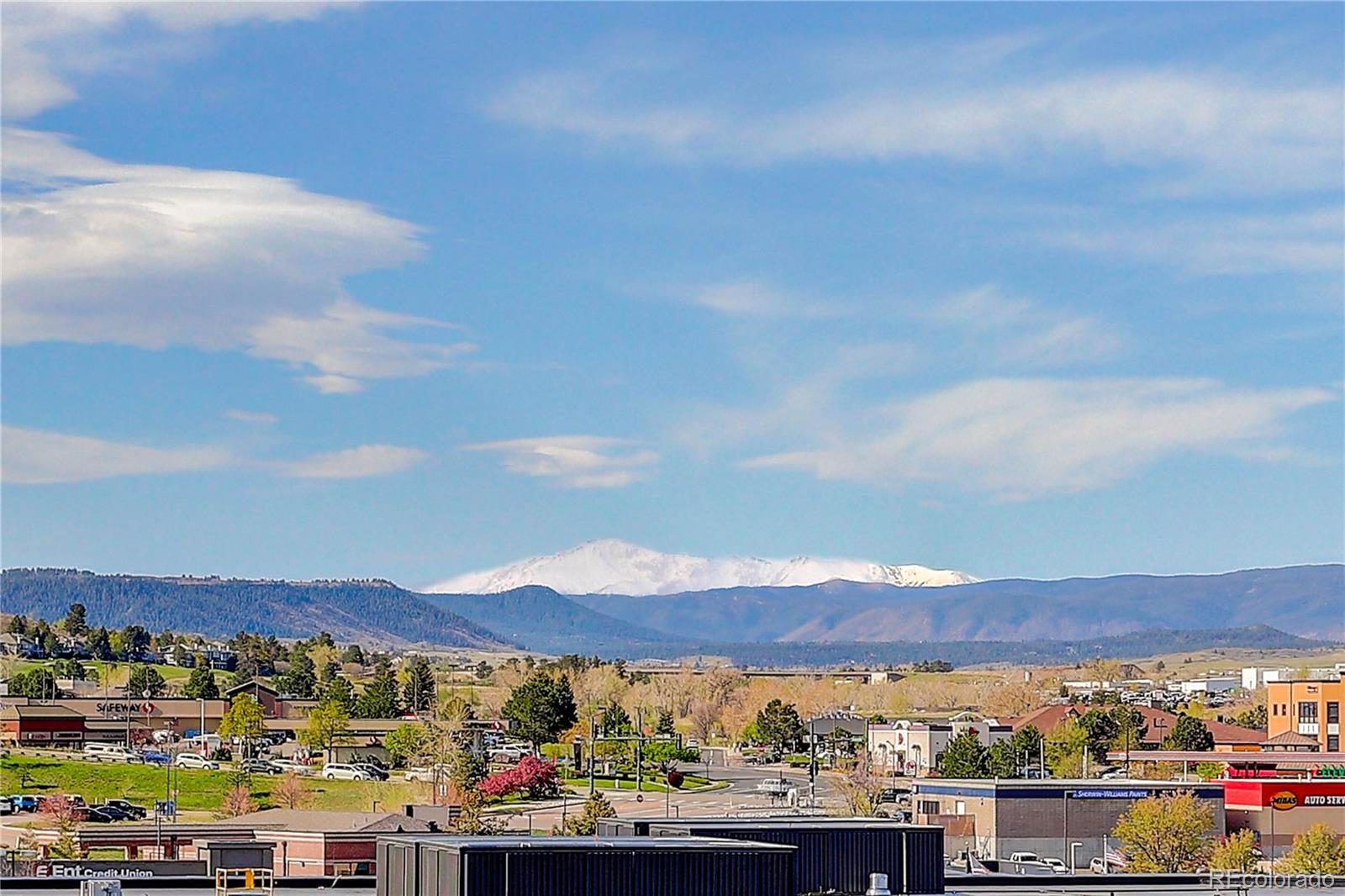 a view of city and mountain