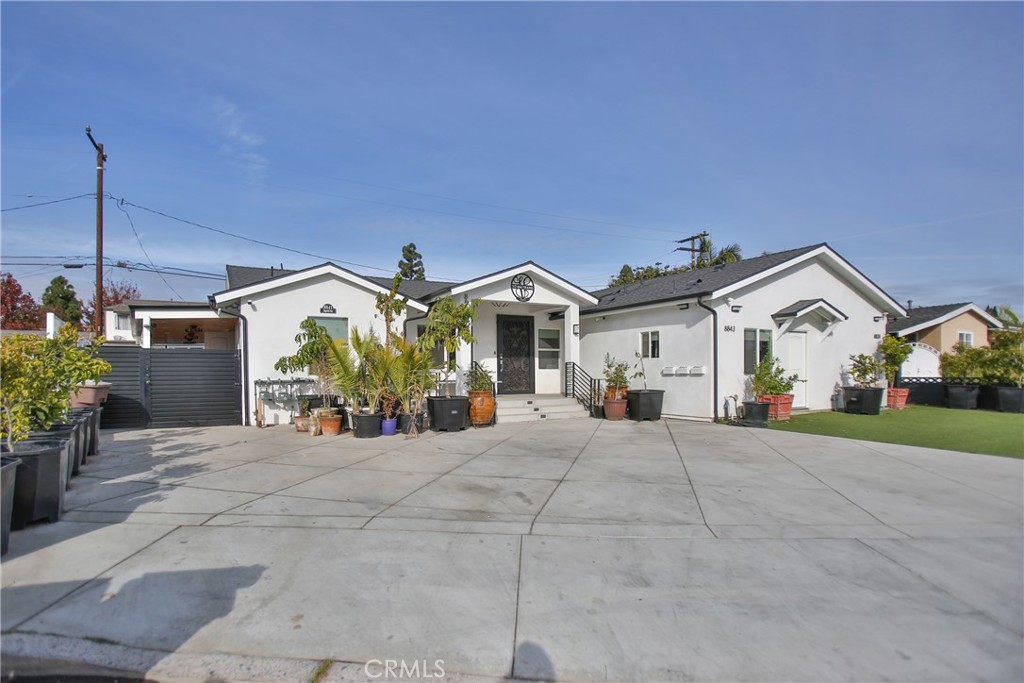 a view of a house with a patio