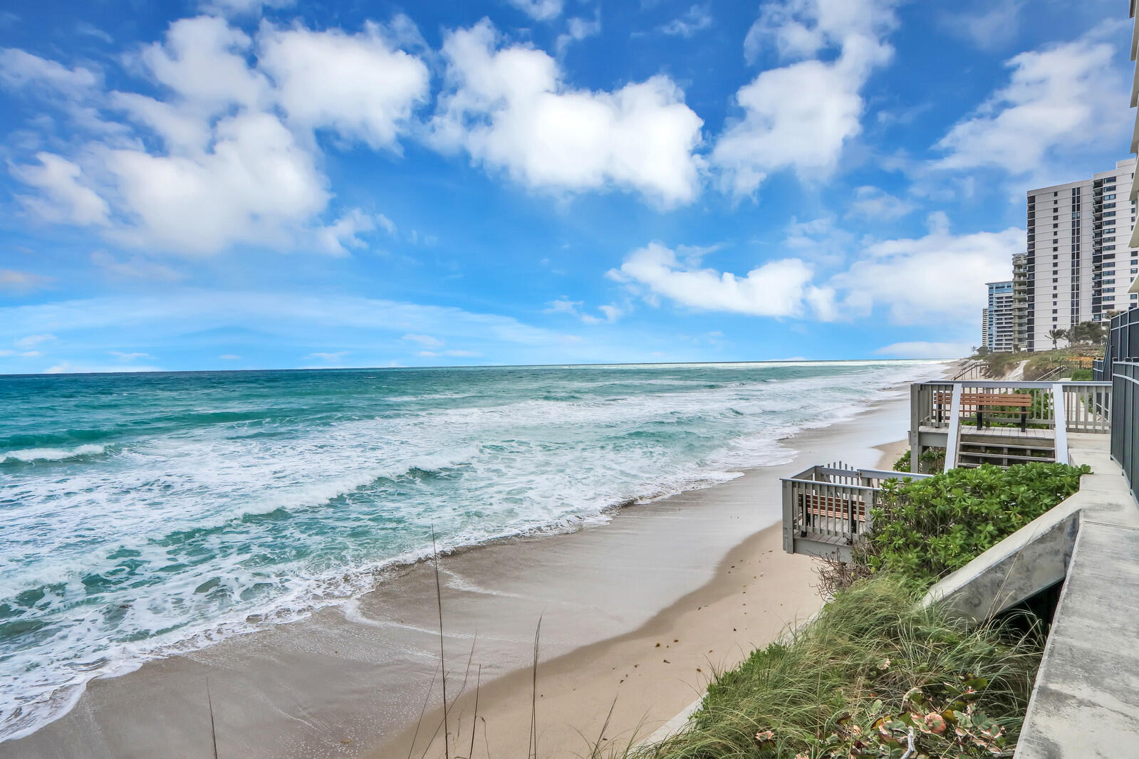 a view of an ocean and beach