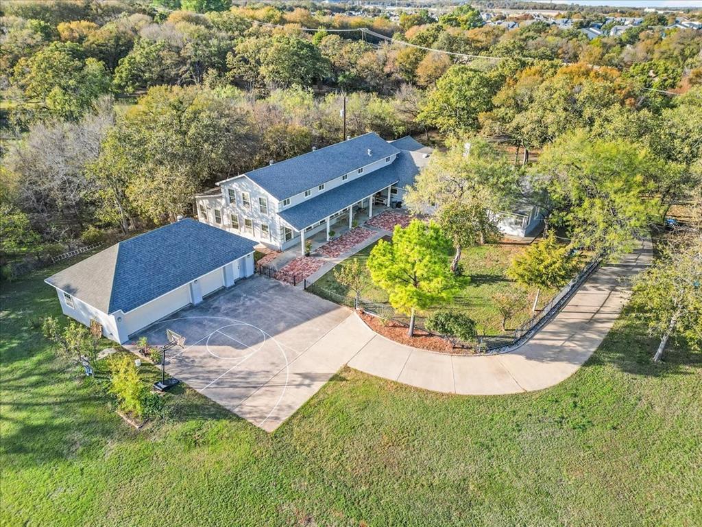 an aerial view of a house