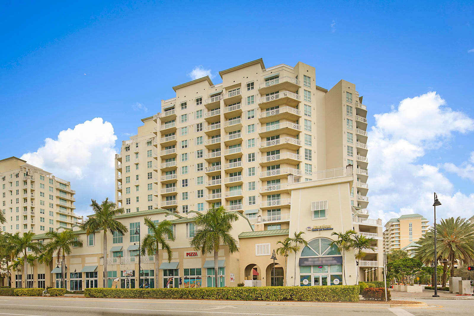 a front view of a building