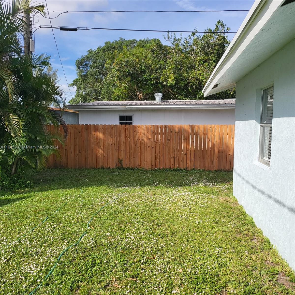 a view of a backyard