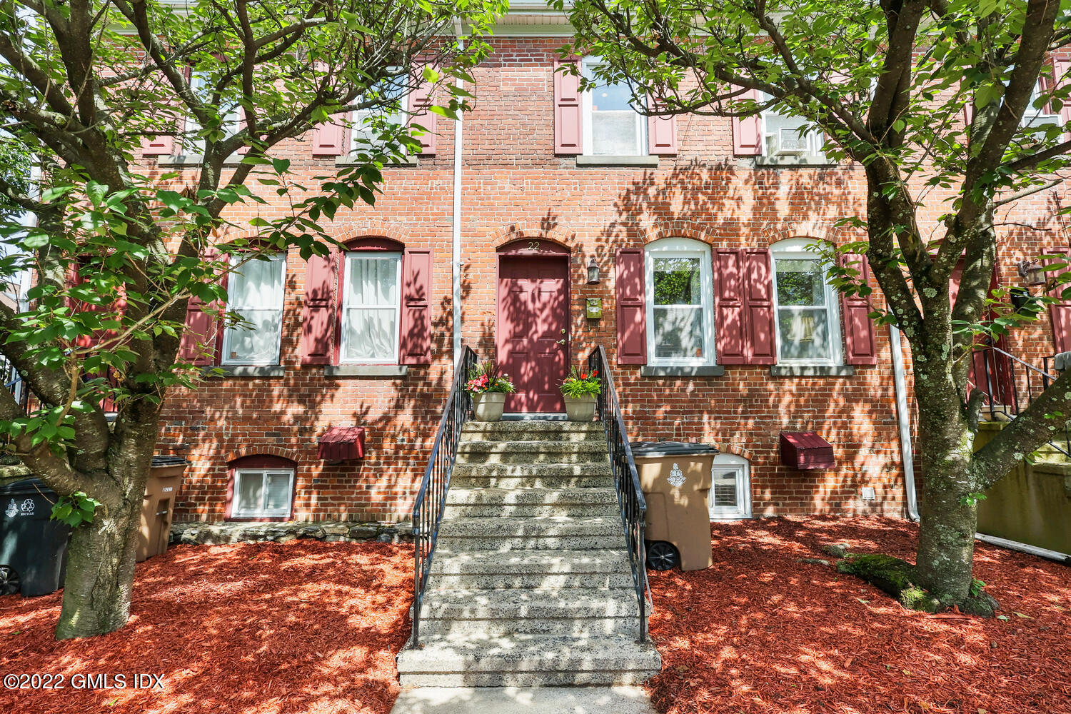 a front view of a building